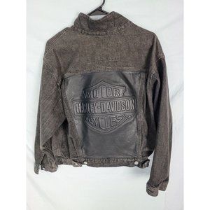 Harley Davidson Black Stonewash Jean Jacket Size Small